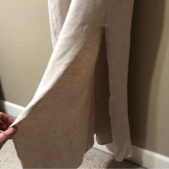 Honore 11 Wool Blend V Neck Maxi Della Dress in Color Natural size 3 22/24 - Picture 4 of 9